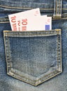 Close-up image of the money in your pocket. Royalty Free Stock Photo