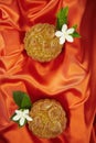 Close up image of mooncake. Conceptual image Royalty Free Stock Photo