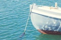 Close up image of a moored dinghy