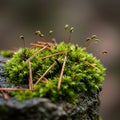 Close-up image of a moss patch (probably from the Bryophyta Royalty Free Stock Photo