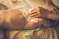 Close up image of mothers cleaning her baby boy. Royalty Free Stock Photo