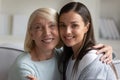 Close up image multi-generational female family portrait