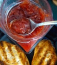 close-up image of natural Strawberry Jam Royalty Free Stock Photo