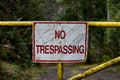 Old and Weathered No Trespassing Sign Close Up Royalty Free Stock Photo