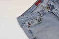 Pair of Old Jean on a White Background Royalty Free Stock Photo