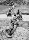 Close-up image of an old rusted chains Royalty Free Stock Photo