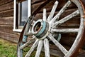 Old Rustic Wagon Wheel Close Up Royalty Free Stock Photo