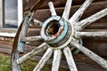 Old Rustic Wagon Wheel Close Up Royalty Free Stock Photo