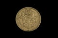 An old coin from Cyprus shot on a black background Royalty Free Stock Photo