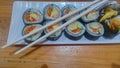 Close up image of one portion sushi Japanese food Royalty Free Stock Photo