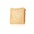 Close-up image of one slice of white bread against the white background Royalty Free Stock Photo