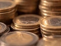 Close-up image of one and two Euro coins Royalty Free Stock Photo