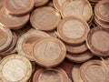 Close-up image of one and two Euro coins Royalty Free Stock Photo