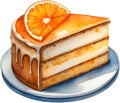 Orange cake. Close-up image of Orange cake. Generative AI.