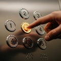 Person pressing elevator button Royalty Free Stock Photo