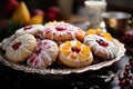 close-up image of a plate of homemade christmas cookies