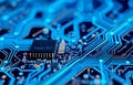 Close up image of a printed circuit board, microchip Royalty Free Stock Photo