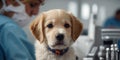 close up image of puppy on vaccination at a veterinary clinic. Royalty Free Stock Photo