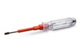 A close up image of a red screwdriver isolated on a white background, including clipping path Royalty Free Stock Photo