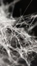 A close-up image revealing the complex and delicate interweaving of microfibers, with light reflecting off the fine Royalty Free Stock Photo