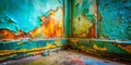 Urgent Repair Needed Extensive Water Damage and Peeling Paint in a Corner Room CloseUp View of the Problem Royalty Free Stock Photo