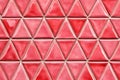 Glossy Red Triangular Tiles Pattern Background. Royalty Free Stock Photo