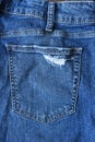 Ripped Denim Jeans Pocket Royalty Free Stock Photo