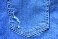 Ripped Denim Jeans Pocket Royalty Free Stock Photo