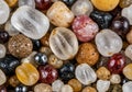 Sand grains under a microscope, revealing a diverse array of colors and Royalty Free Stock Photo