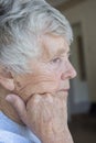 Senior woman looking worried and concerned Royalty Free Stock Photo