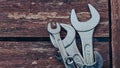 Close-up image of a set of wrenches Royalty Free Stock Photo