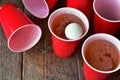 Red Plastic Drinking Cups Royalty Free Stock Photo