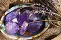 Amethyst and Abalone Shell Close Up