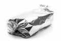 Ai Generative Close up of aluminum foil bag on white background