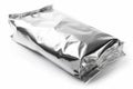 Ai Generative Close up of aluminum foil bag on white background