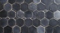 Dark Hexagonal Tiles Texture Background. Grey. Royalty Free Stock Photo
