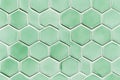 Green Hexagonal Ceramic Tiles Pattern Background. Royalty Free Stock Photo