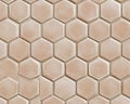 Beige Hexagonal Ceramic Tiles Seamless Pattern. Royalty Free Stock Photo