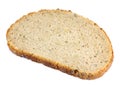 Close up image of slice of bread on against white background Royalty Free Stock Photo