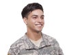 Close-up image of a smiling young soldier Royalty Free Stock Photo