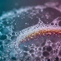 A close-up image of soap bubbles, displaying intricate hexagonal patterns. The Royalty Free Stock Photo