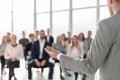 Image of a speaker giving a lecture at a business seminar Royalty Free Stock Photo