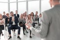 Image of a speaker giving a lecture at a business seminar Royalty Free Stock Photo