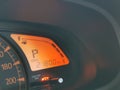 Close up image of a speedometer in a car. Royalty Free Stock Photo