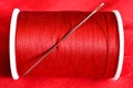 Red Thread and Sewing Needle Royalty Free Stock Photo