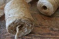 Burlap Thread Spool Royalty Free Stock Photo