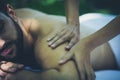 Close up image of sport massage . Royalty Free Stock Photo