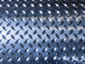 Close up image of Steel checker plate metal sheet texture background. Blue tone