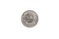 A Swiss half franc coin isolated on a white background Royalty Free Stock Photo