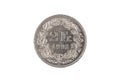 A Swiss two franc coin isolated on a white background Royalty Free Stock Photo